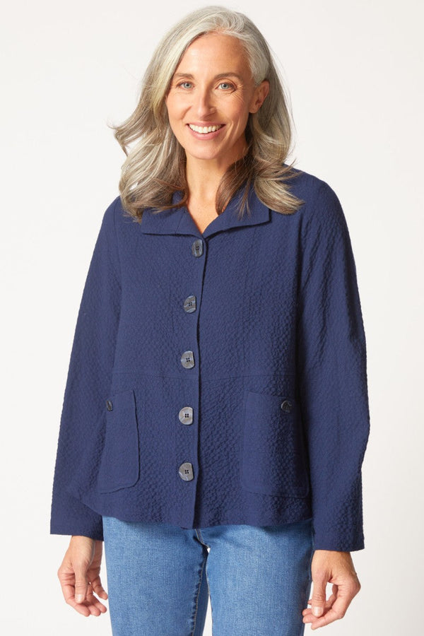 Pucker Weave Statement Blouse