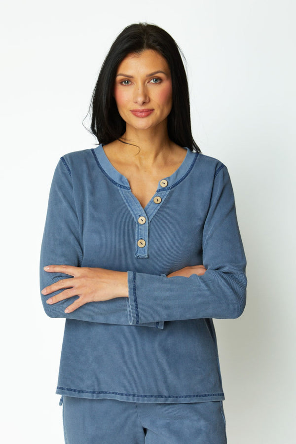 Waffle Knit Henley