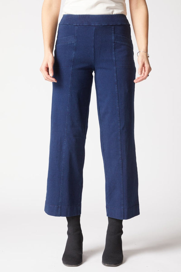 Stonewash Knit Denim Pocket Flood Pant