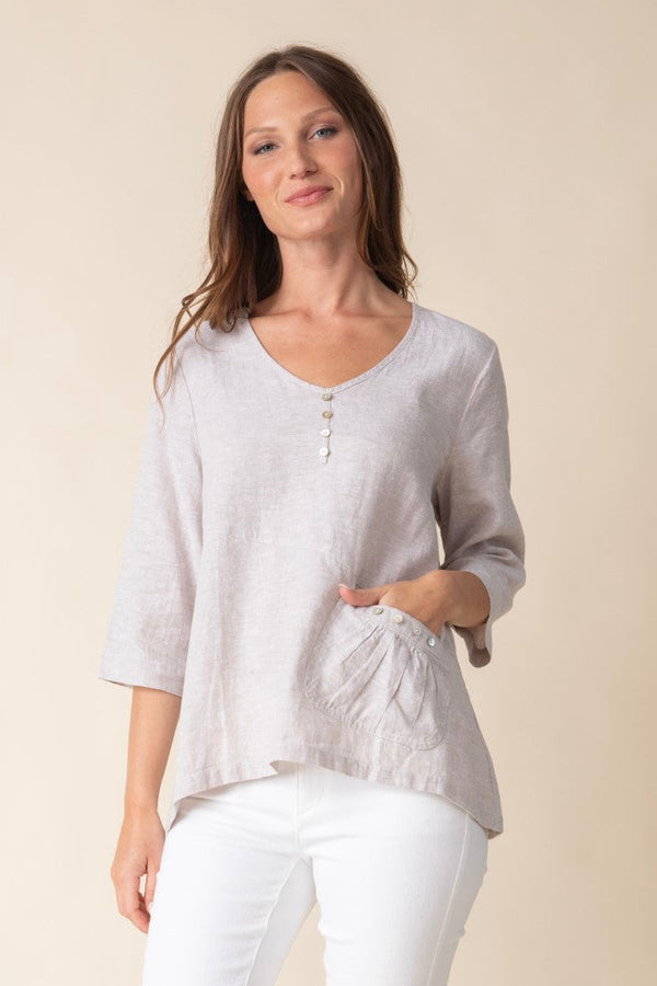 Linen Solid Pullover