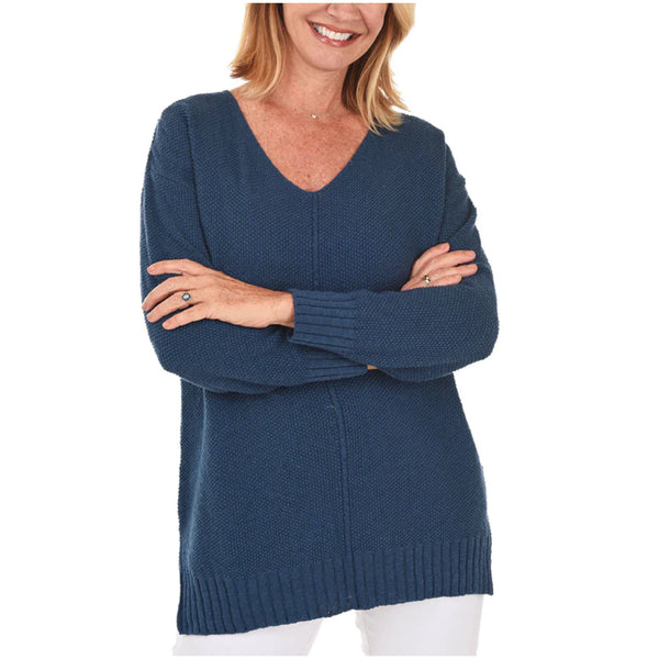 V-Neck Tunic Cotton Sweater